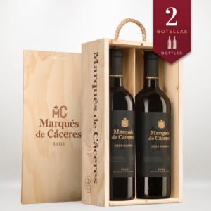 Estuche de Madera Marqués de Cáceres 2 Botellas Vino Tinto Gran Reserva 2016
